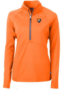 Cutter and Buck Illinois Fighting Illini Womens Orange Vault Adapt Eco Qtr Zip