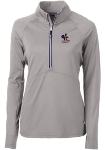 Cutter and Buck Delaware Fightin' Blue Hens Womens Grey Adapt Eco Qtr Zip