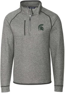 Cutter and Buck Michigan State Spartans Mens Grey Mainsail Edition Long Sleeve Qtr Zip Pullover