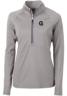Cutter and Buck Gonzaga Bulldogs Womens Grey Vault Adapt Eco Qtr Zip