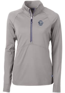 Cutter and Buck Penn State Nittany Lions Womens Grey Vault Adapt Eco Qtr Zip