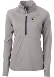 Cutter and Buck West Virginia Mountaineers Womens Anthracite Vault Adapt Eco Qtr Zip