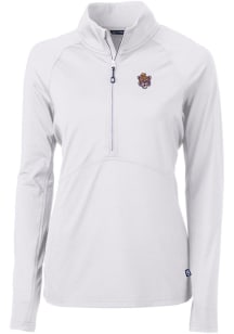 Cutter and Buck LSU Tigers Womens White Adapt Eco Design Qtr Zip Pullover