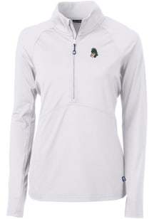 Cutter and Buck Michigan State Spartans Womens White Vault Adapt Eco Qtr Zip