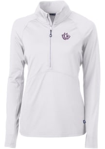 Cutter and Buck TCU Horned Frogs Womens White Vault Adapt Eco Qtr Zip