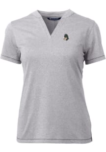 Cutter and Buck Michigan State Spartans Womens Grey Vault Forge Short Sleeve T-Shirt