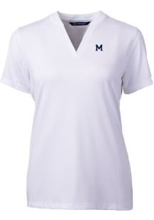 Cutter and Buck Michigan Wolverines Womens White Forge Blade Short Sleeve T-Shirt