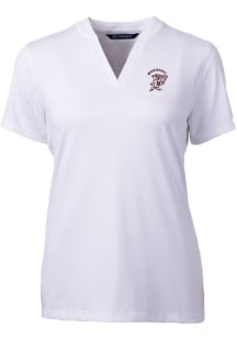 Cutter and Buck Mississippi State Bulldogs Womens White Forge Blade Short Sleeve T-Shirt