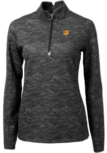 Cutter and Buck Baylor Bears Womens Black Traverse Camo Qtr Zip