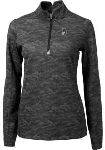Cutter and Buck Michigan State Spartans Womens Black Traverse Camo Qtr Zip