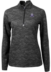 Cutter and Buck Northwestern Wildcats Womens Black Traverse Camo Qtr Zip