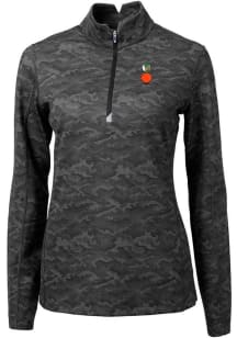 Cutter and Buck UCF Knights Womens Black Traverse Camo Qtr Zip