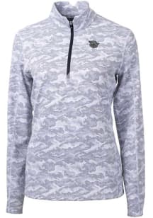 Cutter and Buck Cincinnati Bearcats Womens Grey Traverse Camo Qtr Zip