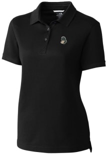 Cutter and Buck Michigan State Spartans Womens Black Vault Advantage Short Sleeve Polo Shirt