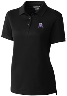 Cutter and Buck Northwestern Wildcats Womens Black Vault Advantage Short Sleeve Polo Shirt