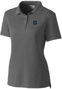Cutter and Buck Georgetown Hoyas Womens Grey Vault Advantage Short Sleeve Polo Shirt