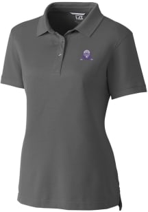 Cutter and Buck Northwestern Wildcats Womens Grey Vault Advantage Short Sleeve Polo Shirt