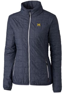 Cutter and Buck Michigan Wolverines Womens Anthracite Vault Rainier PrimaLoft Puffer Filled Jacket