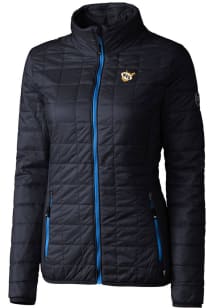 Cutter and Buck West Virginia Mountaineers Womens Navy Blue Vault Rainier PrimaLoft Puffer Filled..