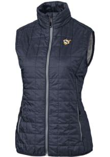 Cutter and Buck West Virginia Mountaineers Womens Anthracite Rainier PrimaLoft Puffer Vest