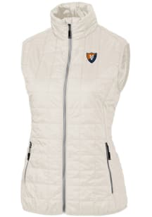 Cutter and Buck Illinois Fighting Illini Womens White Vault Rainier PrimaLoft Puffer Vest