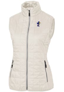 Cutter and Buck Kansas Jayhawks Womens White Vault Rainier PrimaLoft Puffer Vest