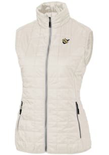 Cutter and Buck West Virginia Mountaineers Womens White Vault Rainier PrimaLoft Puffer Vest