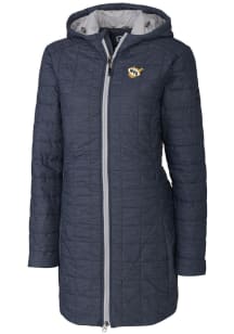 Cutter and Buck West Virginia Mountaineers Womens Anthracite Rainier Primaloft Long Filled Jacket