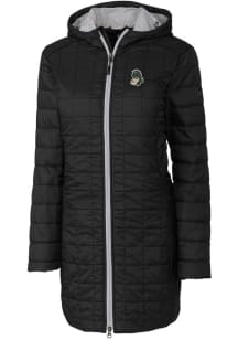 Cutter and Buck Michigan State Spartans Womens Black Rainier Primaloft Long Filled Jacket