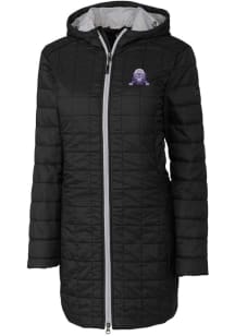 Cutter and Buck Northwestern Wildcats Womens Black Rainier Primaloft Long Filled Jacket