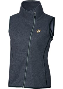 Cutter and Buck West Virginia Mountaineers Womens Navy Blue Vault Mainsail Asymmetrical Vest