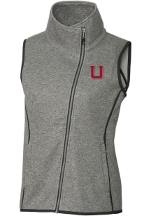 Cutter and Buck Utah Utes Womens Grey Vault Mainsail Asymmetrical Vest