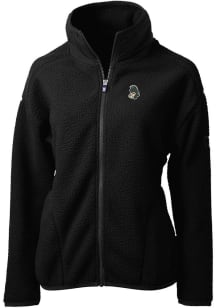 Cutter and Buck Michigan State Spartans Womens Black Cascade Eco Sherpa Long Sleeve Full Zip Jacke..