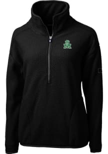 Cutter and Buck Marshall Thundering Herd Womens Black Cascade Eco Sherpa Qtr Zip