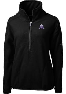 Cutter and Buck Northwestern Wildcats Womens Black Cascade Eco Sherpa Qtr Zip