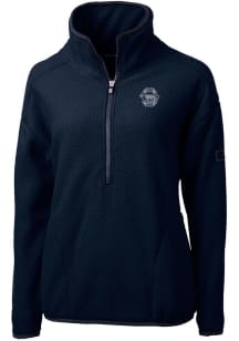 Cutter and Buck Penn State Nittany Lions Womens Navy Blue Cascade Eco Sherpa Qtr Zip