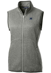 Cutter and Buck Michigan Wolverines Womens Grey Vault Mainsail Vest