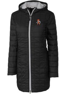 Cutter and Buck Oklahoma State Cowboys Womens Black Rainier Primaloft Long Filled Jacket