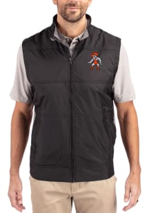 Cutter and Buck Oklahoma State Cowboys Mens Black Stealth Hybrid Quilted Sleeveless Jacket