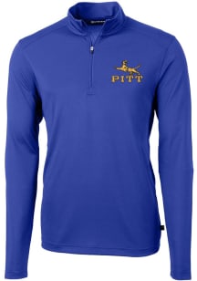 Cutter and Buck Pitt Panthers Mens Blue Virtue Long Sleeve Qtr Zip Pullover