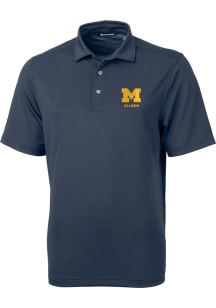Cutter and Buck Michigan Wolverines Mens Blue Virtue Short Sleeve Polo