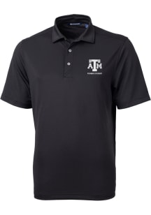 Cutter and Buck Texas A&M Aggies Mens Black Logo Virtue Short Sleeve Polo