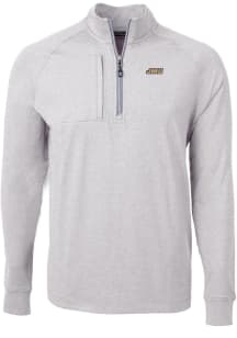 Cutter and Buck James Madison Dukes Mens Grey Adapt Eco Knit Big and Tall Qtr Zip