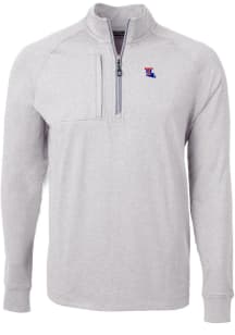 Cutter and Buck Louisiana Tech Bulldogs Mens Grey Adapt Eco Knit Big and Tall Qtr Zip