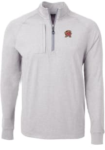 Cutter and Buck Maryland Terrapins Mens Grey Adapt Eco Knit Big and Tall Qtr Zip