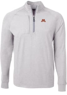 Cutter and Buck Minnesota Golden Gophers Mens Grey Adapt Eco Knit Big and Tall Qtr Zip