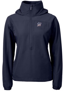 Cutter and Buck Miami Marlins Womens Navy Blue Americana Charter Eco Pullover