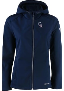 Cutter and Buck Colorado Rockies Womens Navy Blue Evoke Softshell Light Weight Jacket