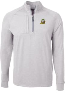 Cutter and Buck Oregon Ducks Mens Grey Adapt Eco Knit Big and Tall Qtr Zip