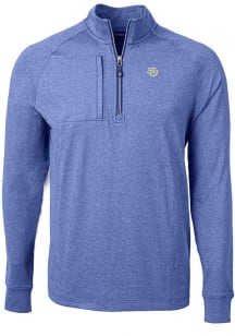 Cutter and Buck Southern University Jaguars Mens Blue Adapt Eco Knit Big and Tall Qtr Zip